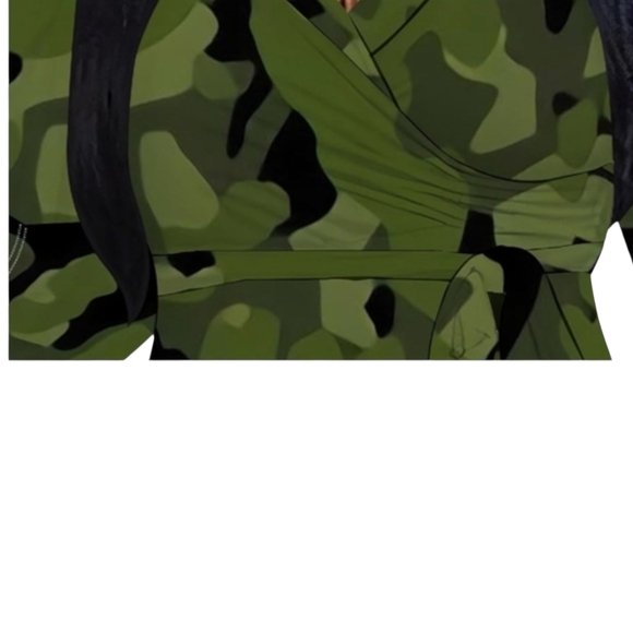 SUZONANNA - XL Green Camo Maxi Dress - Picture 4 of 10